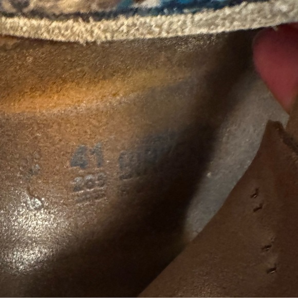 RARE BIRKENSTOCK  Size 41 U.S. Women's 10 Men's 8 Taupe Arizona Boho Yarn Multi - Picture 17 of 17